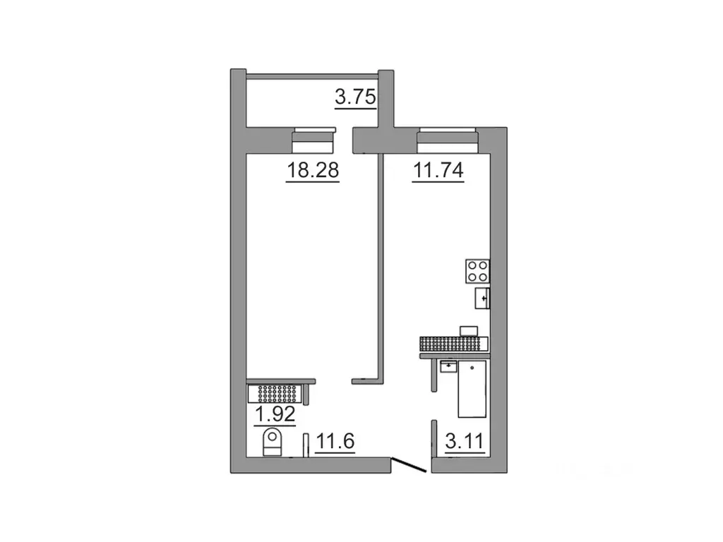 1-к кв. Воронежская область, Семилуки Крупской пер., 7 (41.2 м) - Фото 2