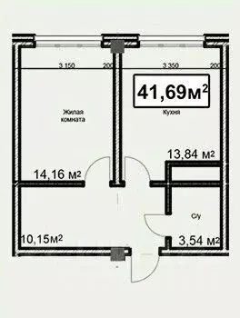 1-к кв. Ставропольский край, Ессентуки ул. Благодатная, 24 (41.69 м) - Фото 2