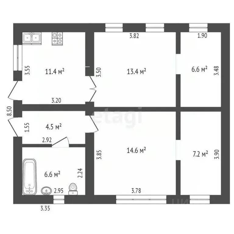 Дом в Ростовская область, Ростов-на-Дону пер. Дунаевского (86 м) - Фото 1