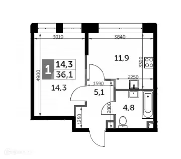 Продаётся 1-к квартира, 36.1 м - Фото 0