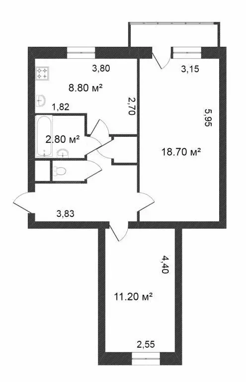 2-комнатная квартира: Ялуторовск, улица Ворошилова, 61 (50.8 м) - Фото 1