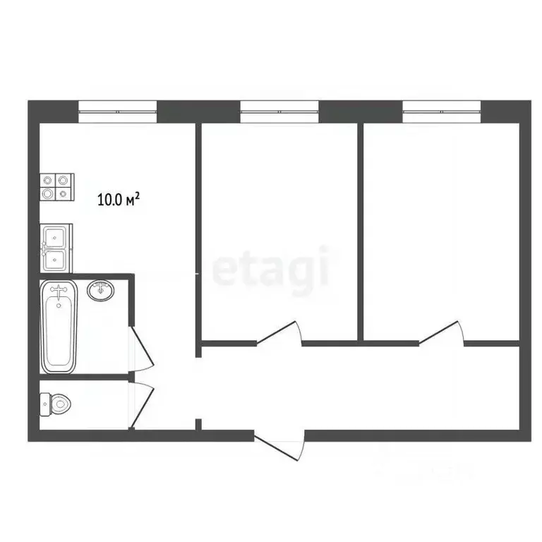 2-к кв. Ростовская область, Аксай ул. Платова, 68 (71.0 м) - Фото 2