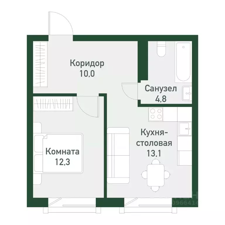 1-к кв. Челябинская область, Челябинский городской округ, пос. ... - Фото 0