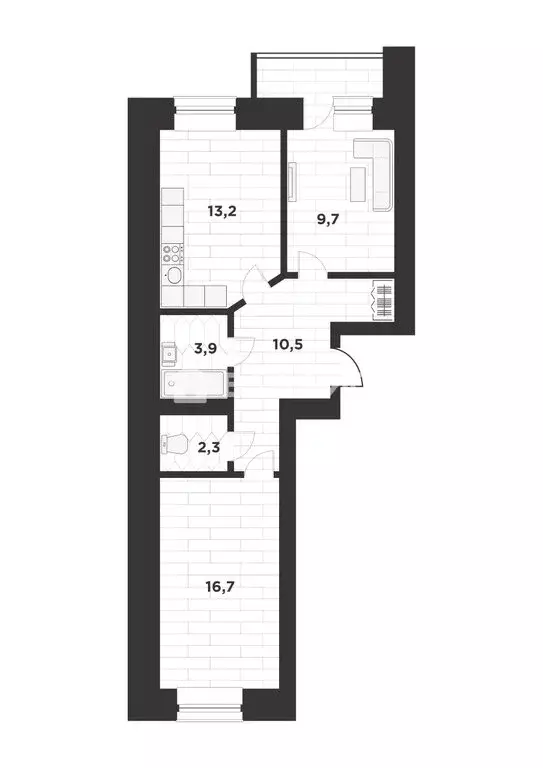 2-комнатная квартира: Благовещенск, Высокая улица, 130 (58.4 м) - Фото 1