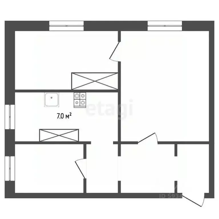 2-к кв. Архангельская область, Приморский муниципальный округ, д. ... - Фото 2