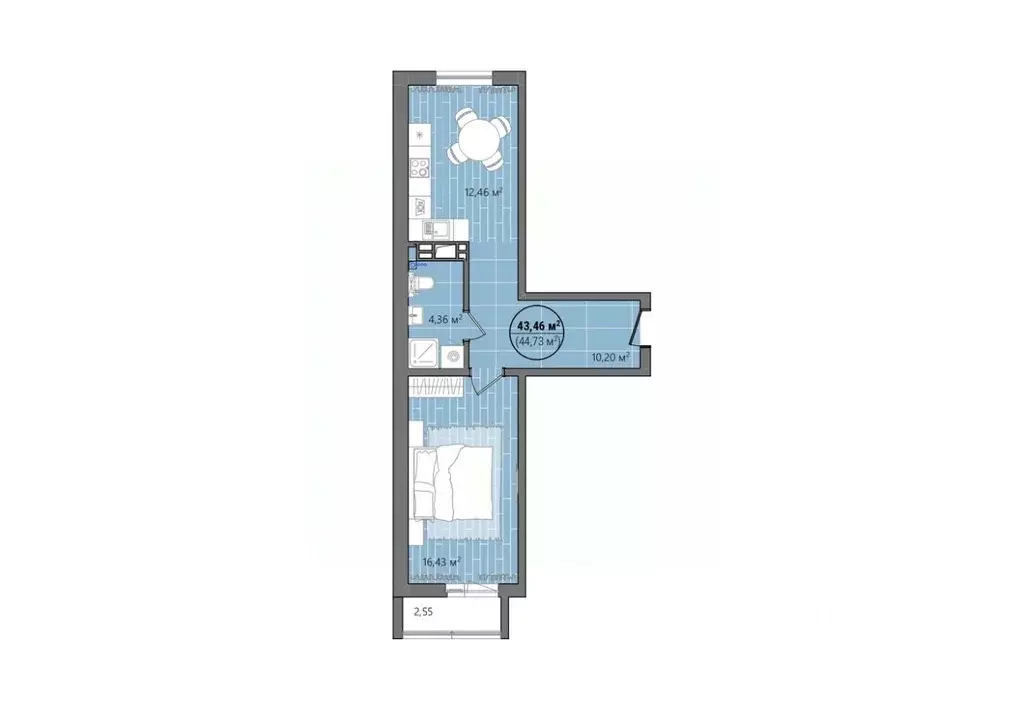 1-к кв. Челябинская область, Челябинск ул. Труда, 14 (46.77 м) - Фото 0