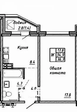 1-комнатная квартира: Новосибирск, 1-я Чулымская улица, 17 (36.3 м) - Фото 0