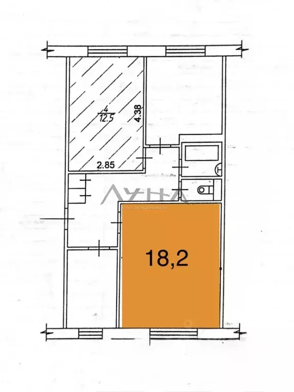 Комната Татарстан, Набережные Челны ул. Шамиля Усманова, 77 (18.2 м) - Фото 2