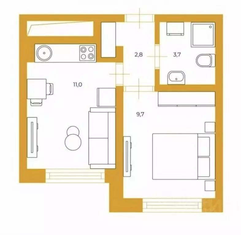 1-к кв. Санкт-Петербург Северный просп., 123к1 (27.0 м) - Фото 1