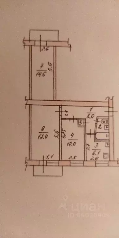 3-к кв. Крым, Симферополь ул. Гавена, 101 (61.3 м) - Фото 2