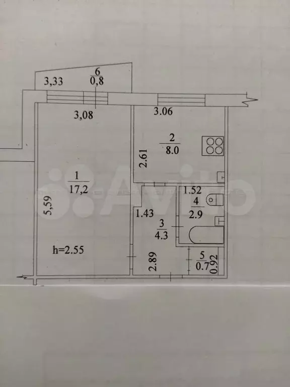 1-к. квартира, 33,1 м, 2/9 эт. - Фото 0