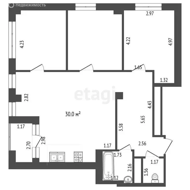 Квартира-студия: Севастополь, Парковая улица, 14к1 (84.5 м) - Фото 0