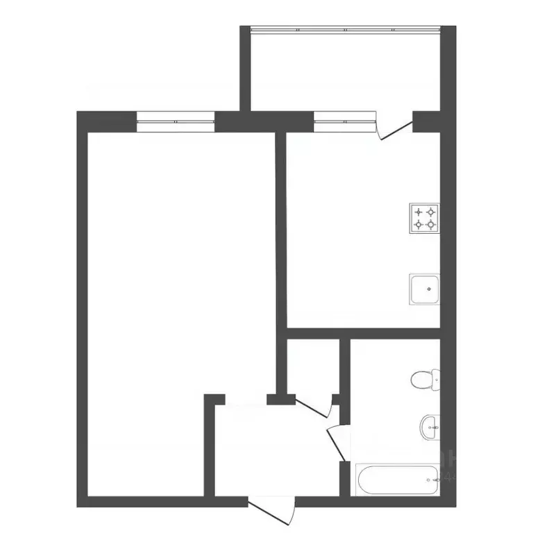 1-к кв. Тюменская область, Тюмень ул. Шишкова, 19 (33.6 м) - Фото 2