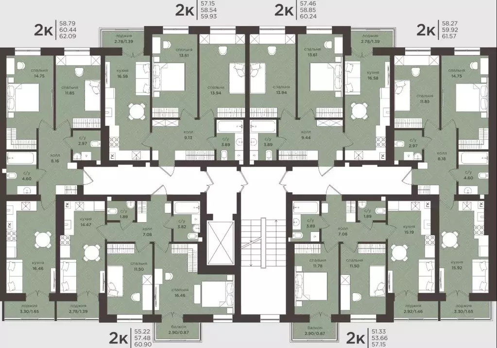 2-к кв. Калининградская область, Гурьевск  (53.99 м) - Фото 2