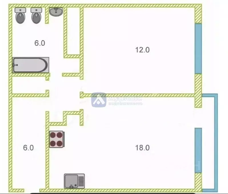 1-к кв. Тюменская область, Тюмень Широтная ул., 168 (43.3 м) - Фото 2