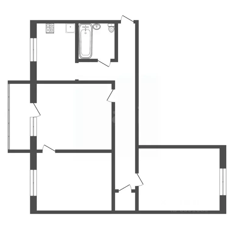 3-к кв. Тульская область, Тула Октябрьская ул., 85 (57.2 м) - Фото 2