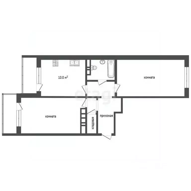 2-к кв. Ростовская область, Ростов-на-Дону Художественная ул., 22/17 ... - Фото 2