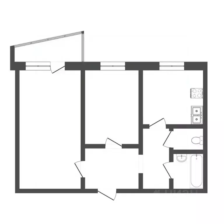 2-к кв. Тюменская область, Тюмень ул. Немцова, 41 (49.5 м) - Фото 0