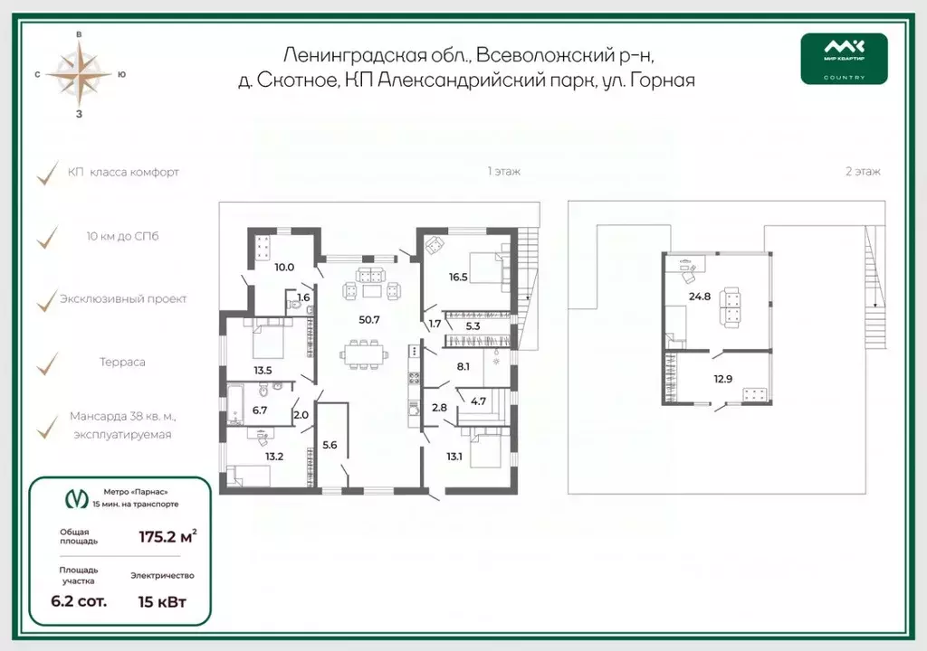 Дом в Ленинградская область, Всеволожский район, Агалатовское с/пос, ... - Фото 2