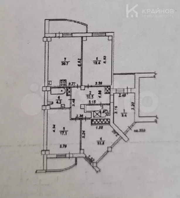 3-к. квартира, 97,8 м, 18/19 эт. - Фото 0