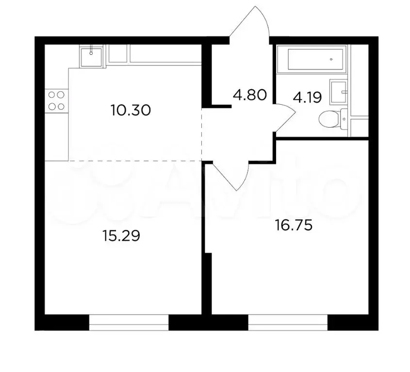 2-к. квартира, 40 м, 24/30 эт. - Фото 0