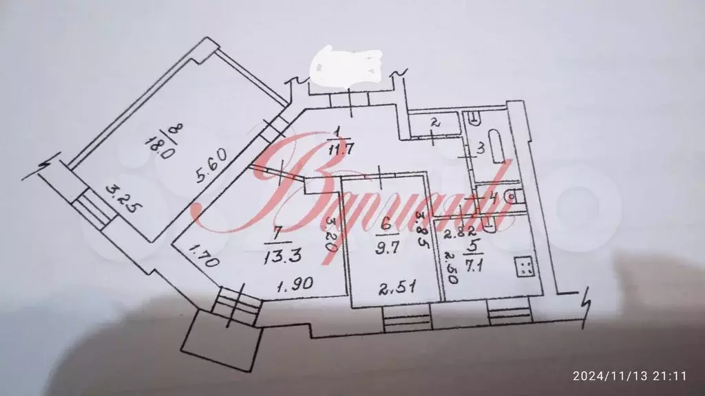 3-к. квартира, 66 м, 4/4 эт. - Фото 0