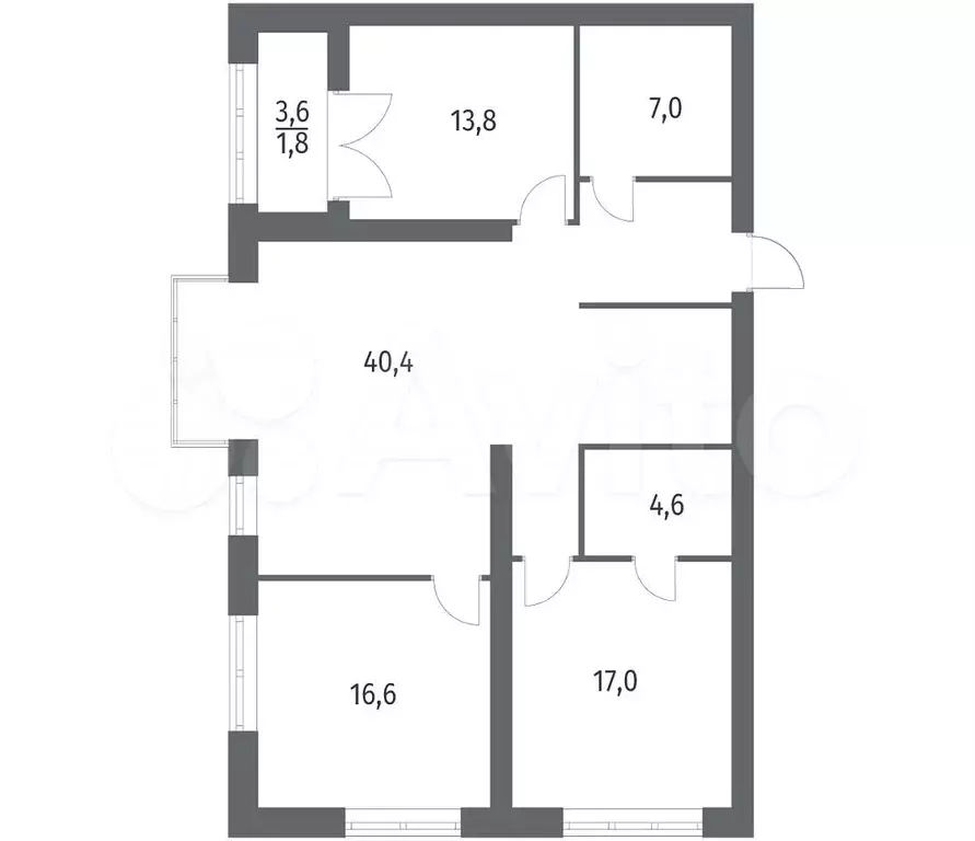 3-к. квартира, 109,2 м, 4/11 эт. - Фото 1