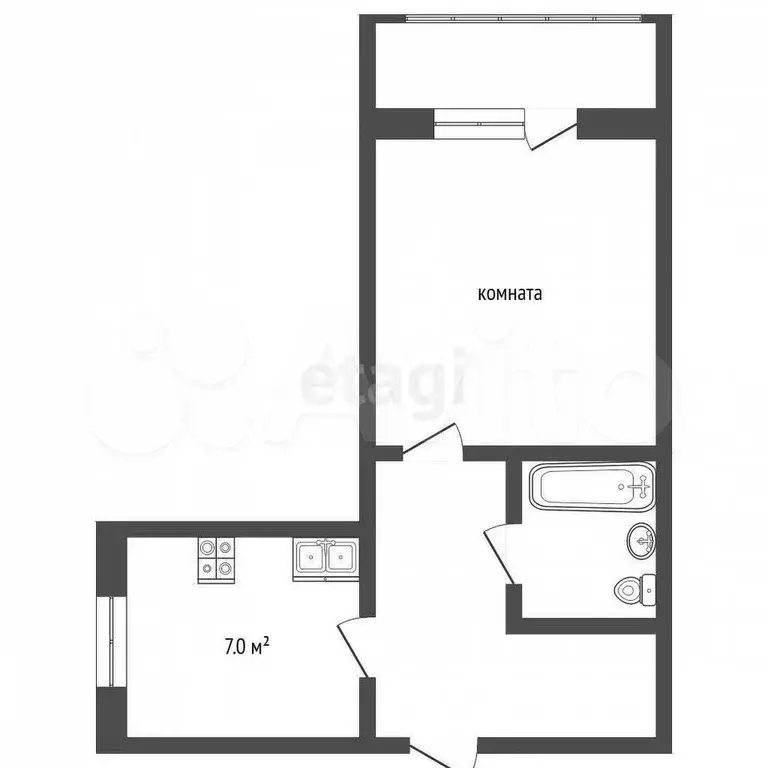 1-к. квартира, 30,5 м, 8/9 эт. - Фото 0