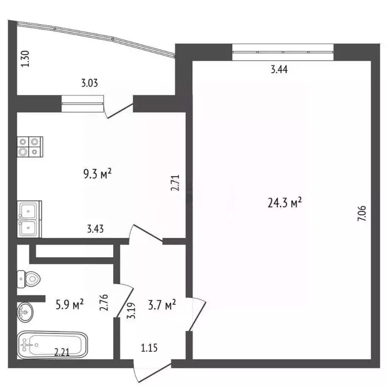 1-к кв. Тюменская область, Тюменский муниципальный округ, д. Дударева ... - Фото 2