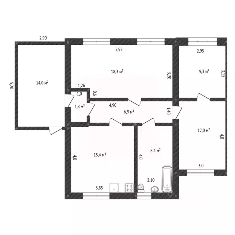 Дом в Башкортостан, Благовещенск ул. Старикова, 1 (86 м) - Фото 1