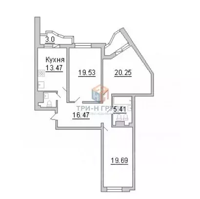 3-к кв. Санкт-Петербург просп. Просвещения, 43 (100.2 м) - Фото 2