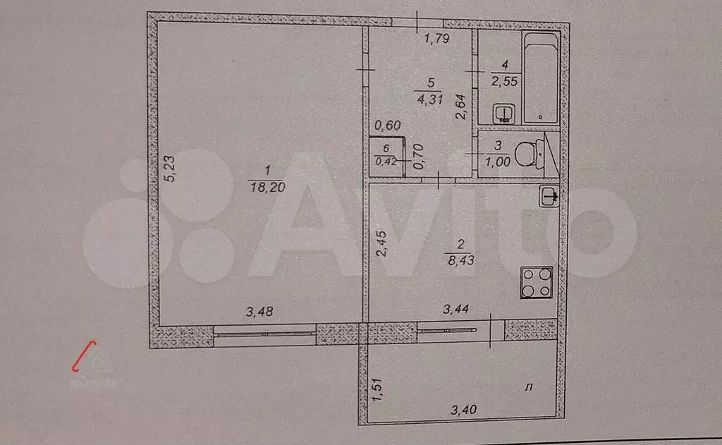 1-к. квартира, 37,5 м, 1/9 эт. - Фото 0