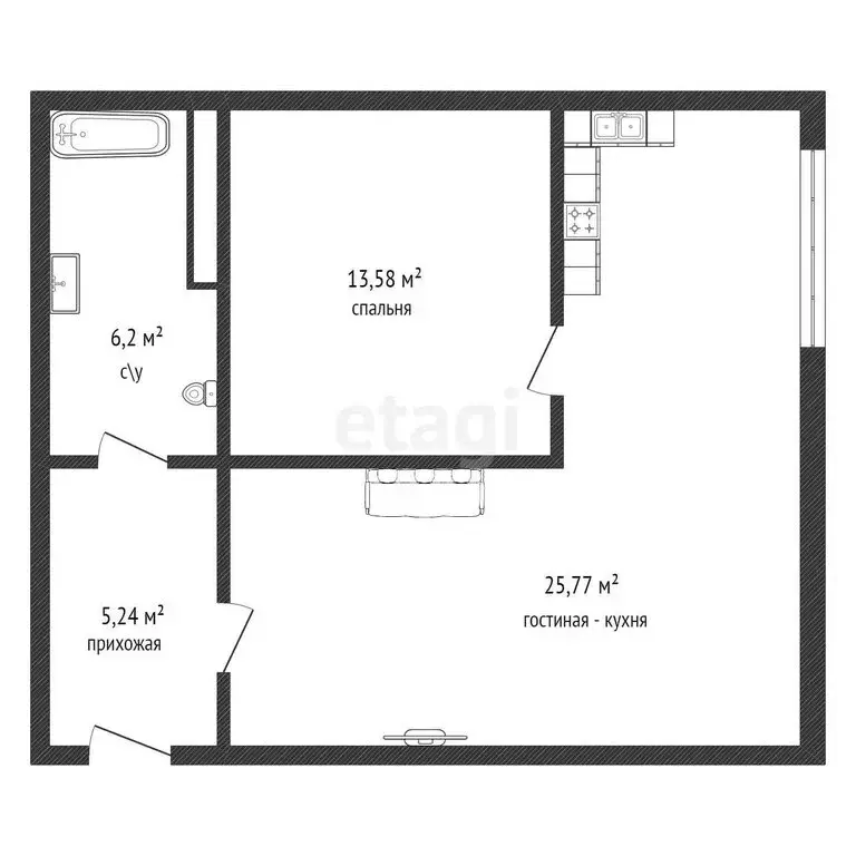 2-комнатная квартира: Каспийск, улица Ленина, 54 (54 м) - Фото 0