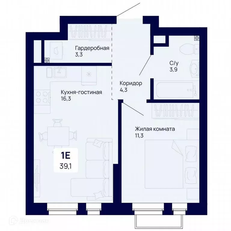 Продаётся 1-к квартира, 39.1 м - Фото 1