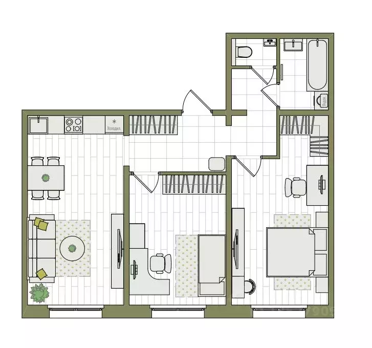3-к кв. Кировская область, Киров ул. Чистопрудненская, 13А (64.5 м) - Фото 1