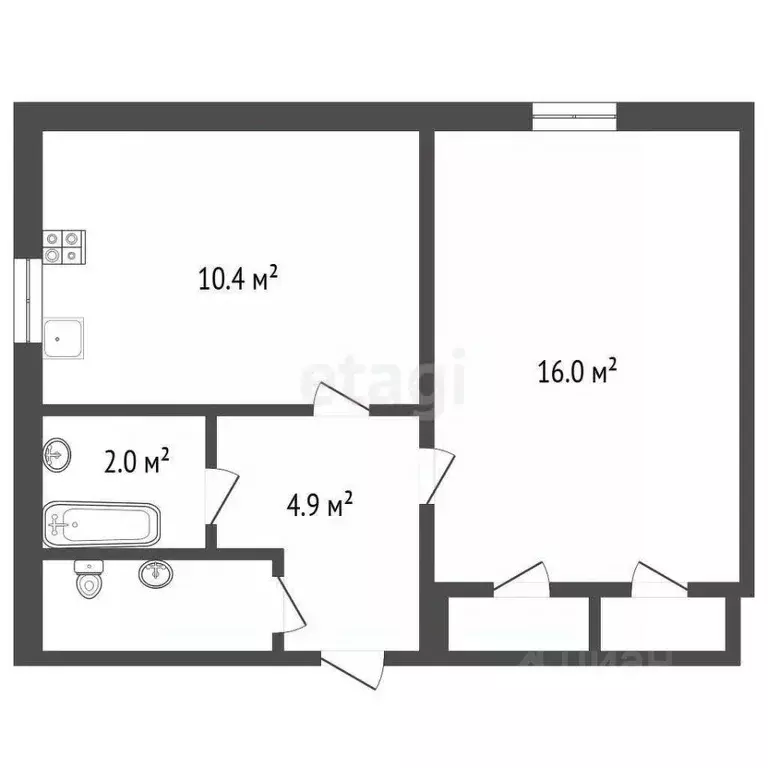 1-к кв. Воронежская область, Воронеж ул. Кулибина, 13А (37.1 м) - Фото 1