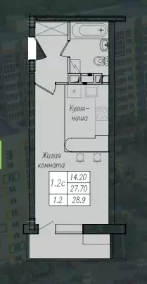 Продаётся квартира-студия, 28.9 м - Фото 1