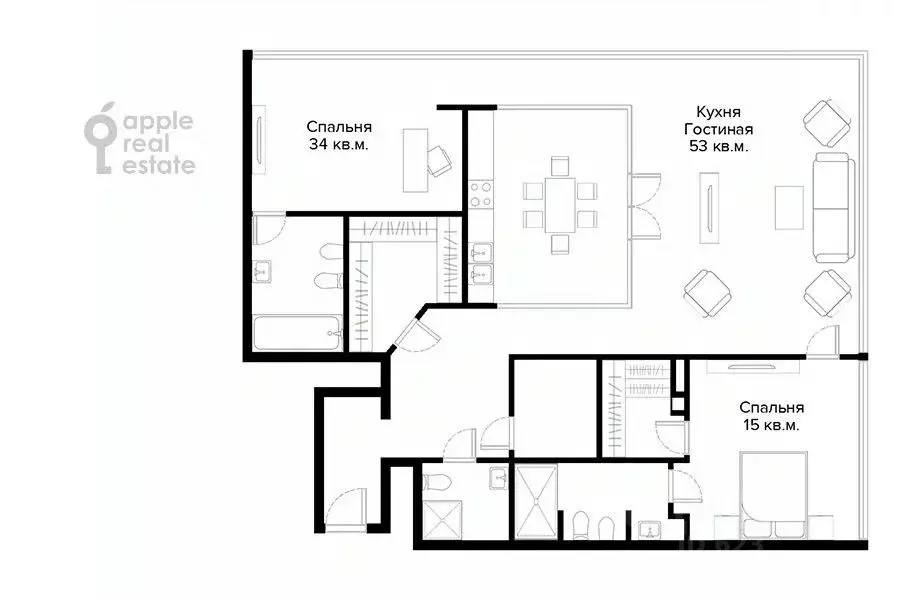 3-к кв. Москва ул. Климашкина, 17С2 (178.0 м) - Фото 2