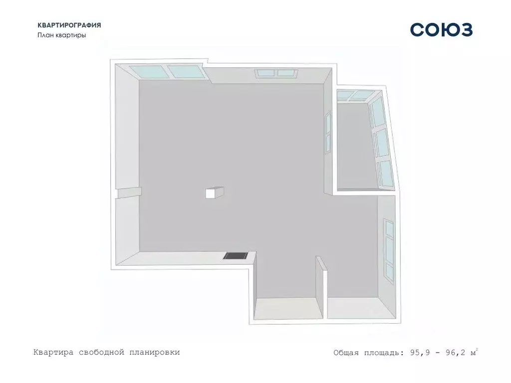 2-к кв. Кемеровская область, Новокузнецк ул. Свердлова, 9 (96.24 м) - Фото 1