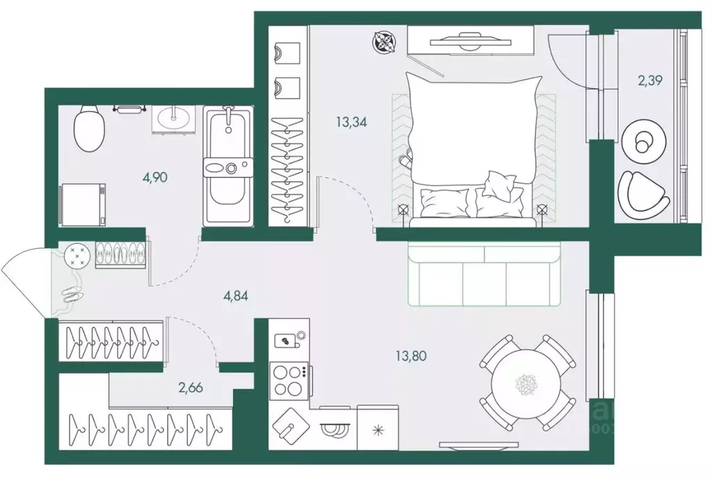 1-к кв. Сахалинская область, Южно-Сахалинск Ново-Александровск п/р, ... - Фото 1
