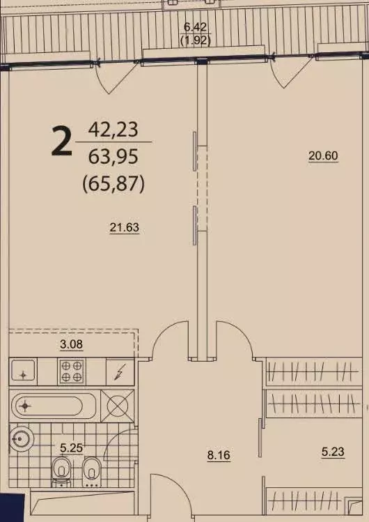 Продаётся 2-к квартира, 64 м - Фото 1