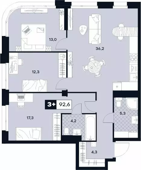 3-комнатная квартира: Москва, Лодочная улица, 27к2 (92.6 м) - Фото 0
