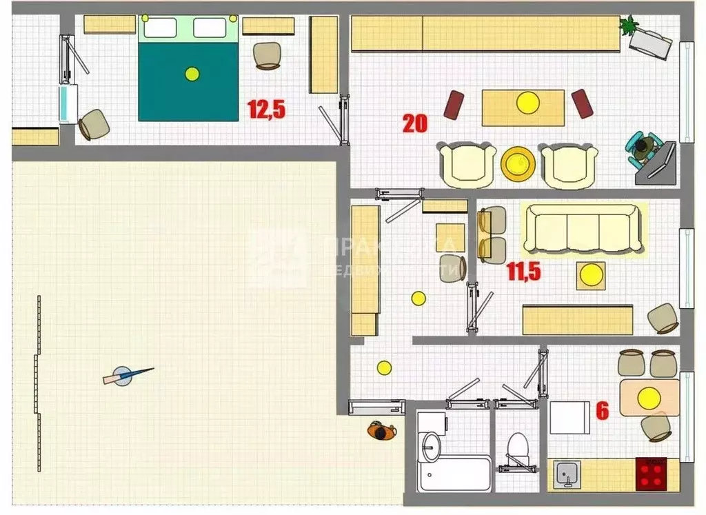 3-к кв. Москва ул. Красного Маяка, 11К1 (58.5 м) - Фото 2
