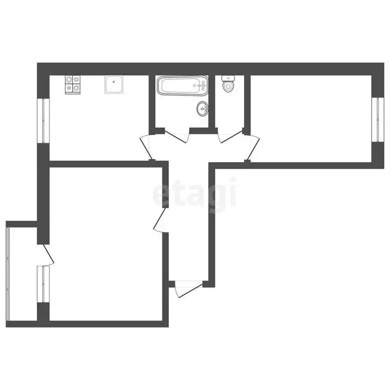 2-комнатная квартира: Абакан, Северный проезд, 37 (64.3 м) - Фото 0