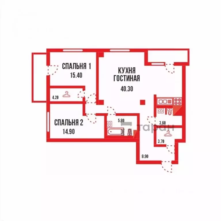 3-к кв. Челябинская область, Челябинск ул. Бейвеля, 8 (96.8 м) - Фото 2