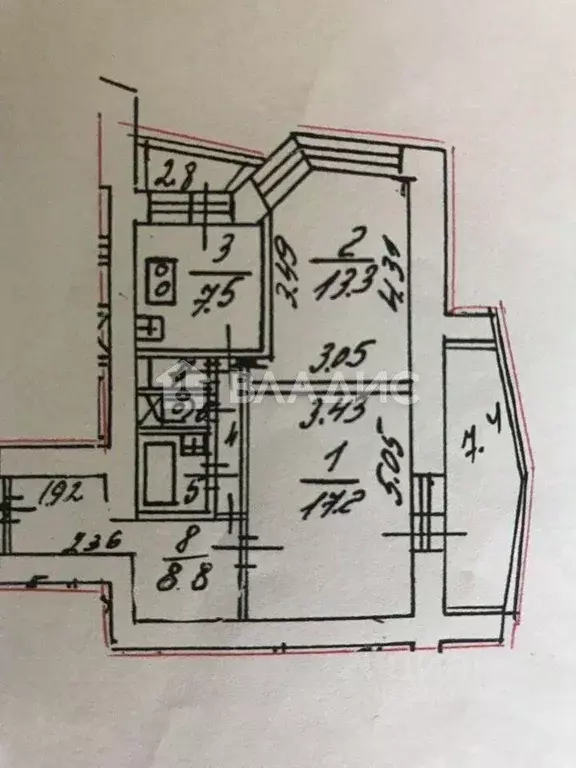 Квартира, 2 комнаты, 55 м - Фото 2