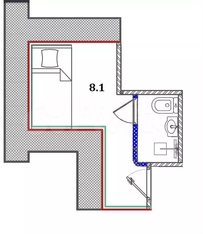 Апартаменты-студия, 10 м, 1/6 эт. - Фото 0