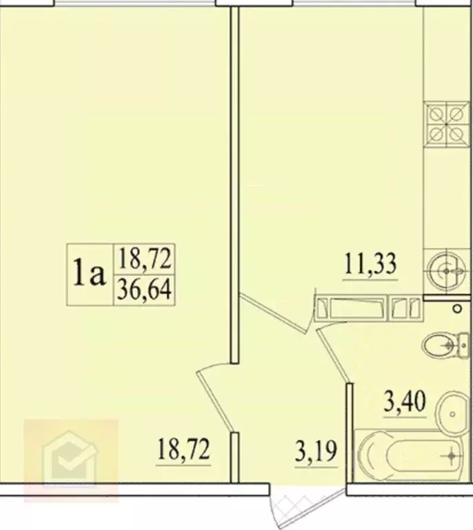 1-к кв. Крым, Евпатория ул. Чапаева, 28 (36.64 м) - Фото 0
