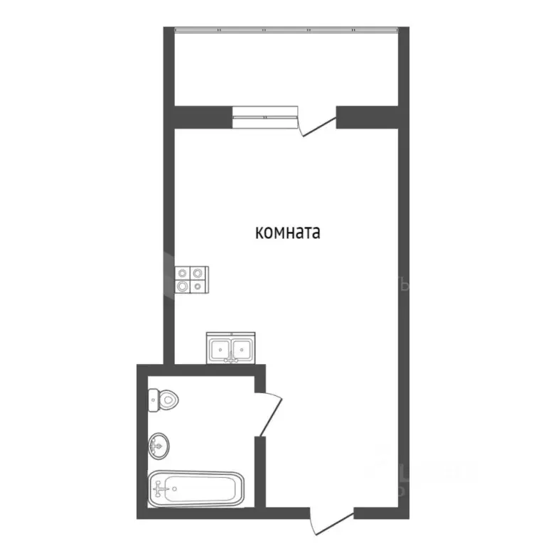 1-к кв. Тюменская область, Тюмень ул. Бабарынка, 20а (30.0 м) - Фото 2
