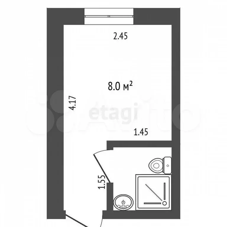 Апартаменты-студия, 10 м, 1/5 эт. - Фото 1